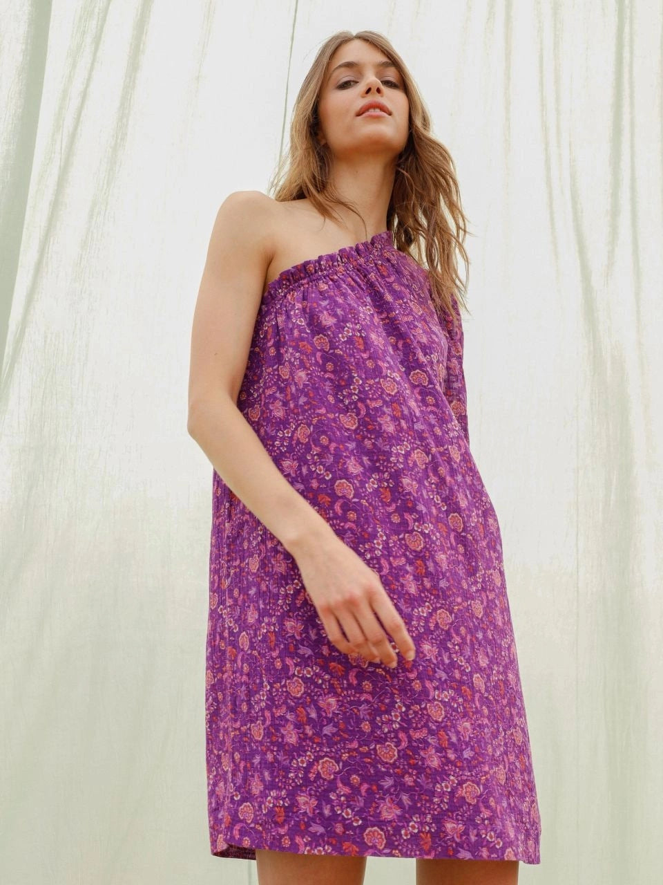 One Shoulder Prairie Cotton Dress